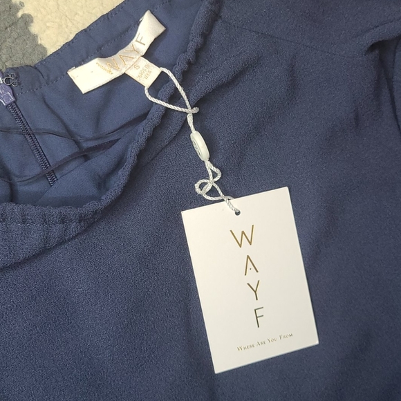 NWT Wayf navy dress with bell sleeves small - Picture 9 of 9